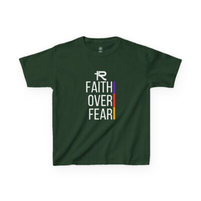 Faith Over Fear Kids Tee - White Lettering - Image 15
