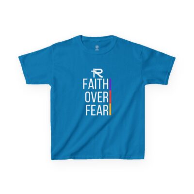 Faith Over Fear Kids Tee - White Lettering - Image 23