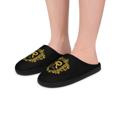 Reverence Christian Apparel Shield Men's Indoor Slippers - Black, Gold Lettering - Image 6