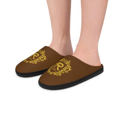 Reverence Christian Apparel Shield Men's Indoor Slippers - Brown, Gold Lettering - Image 6