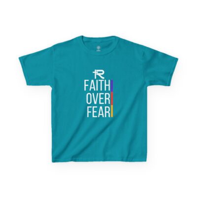 Faith Over Fear Kids Tee - White Lettering - Image 21