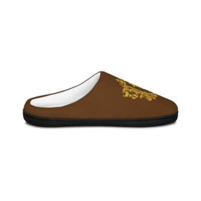 Reverence Christian Apparel Shield Men's Indoor Slippers - Brown, Gold Lettering - Image 5