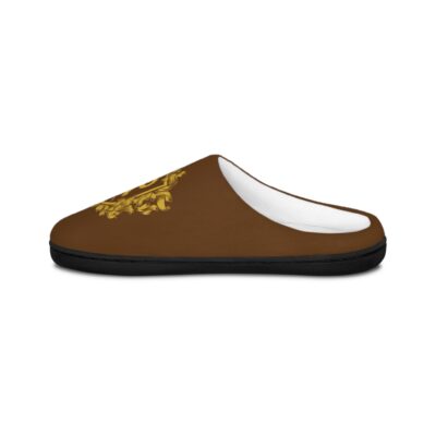 Reverence Christian Apparel Shield Men's Indoor Slippers - Brown, Gold Lettering - Image 3