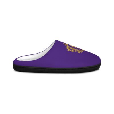 Reverence Christian Apparel Shield Women's Indoor Slippers - Purple, Gold Lettering - Image 2