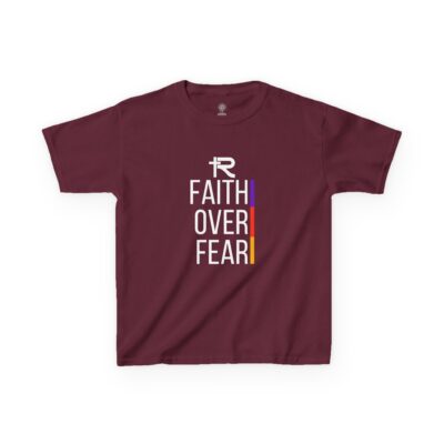 Faith Over Fear Kids Tee - White Lettering - Image 11