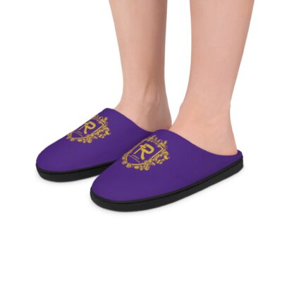 Reverence Christian Apparel Shield Women's Indoor Slippers - Purple, Gold Lettering - Image 6