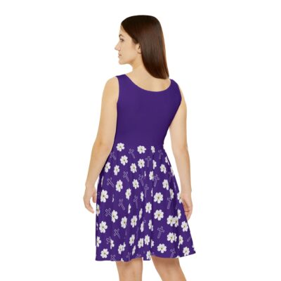 Holy Floral Women's Skater Dress - Royal Purple - Image 4
