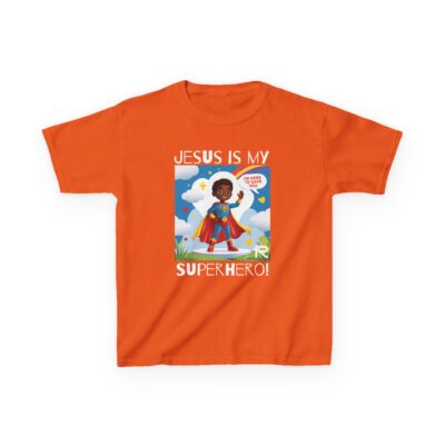 Jesus Is My Superhero! Kids Tee - Blk. Supe, Wht. Lettering - Image 9