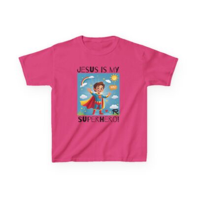 Jesus Is My Superhero! Kids Tee - Wht. Supe, Blk. Lettering - Image 27