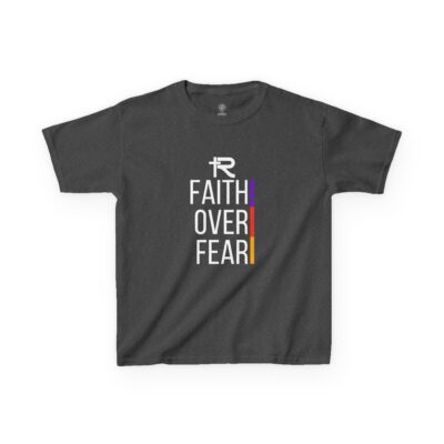 Faith Over Fear Kids Tee - White Lettering - Image 19