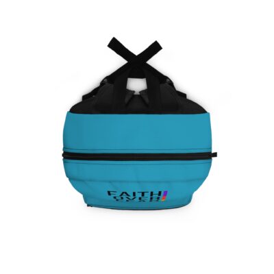 Faith Over Fear Backpack - Turquoise, Black Lettering - Image 4